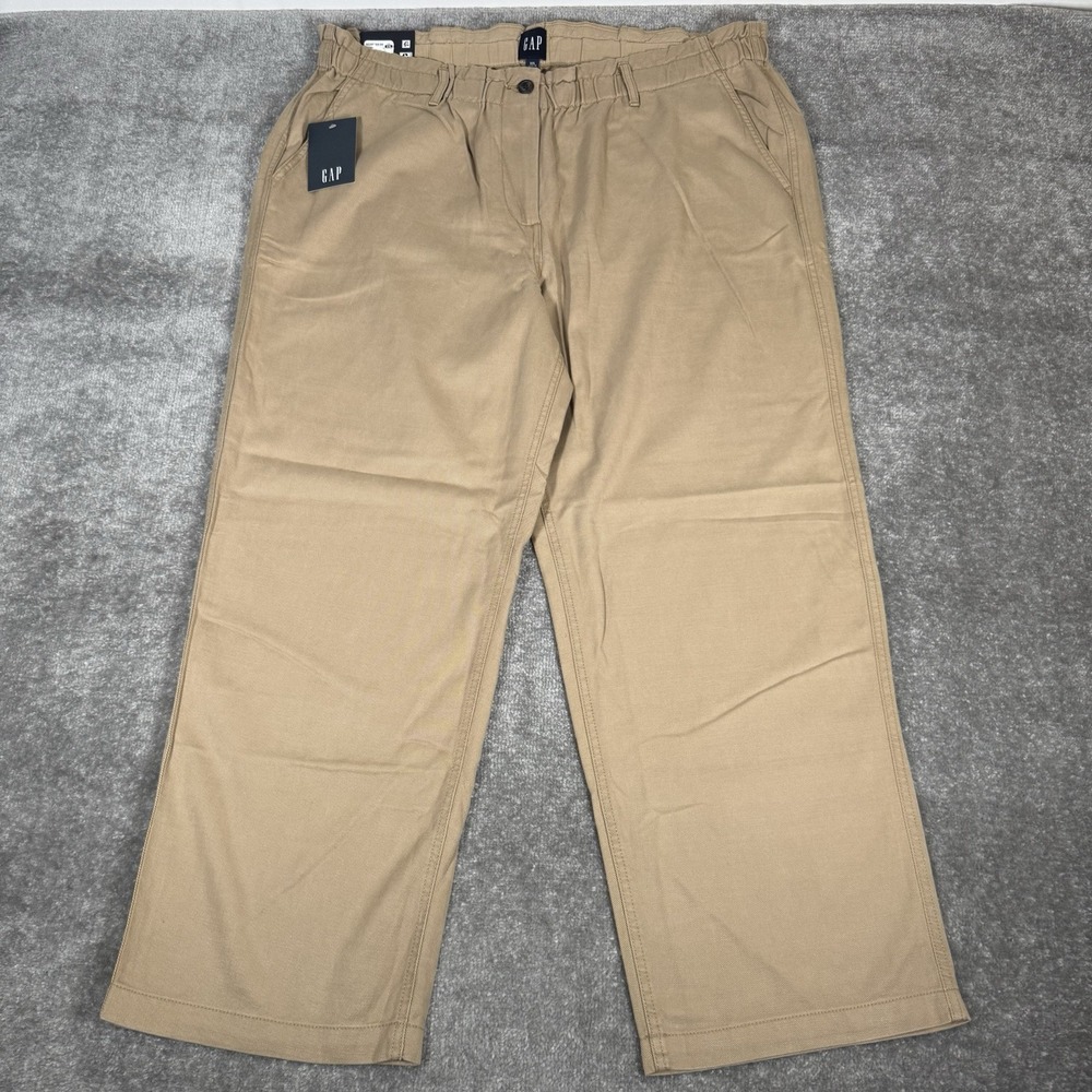 NWT Gap‎ Pants Women's XXL Beige Easy Twill Straight Wide Leg